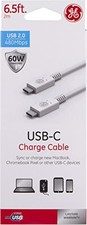 GE 40090 6.5 ft. USB Type C Cable, USB-C to USB-C 60W Charging Cable picture