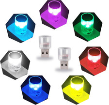 USB LED Car Interior Night Light Atmosphere Lamp, 2 Pcs Universal Mini USB LED D picture