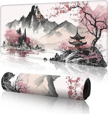 Watercolor Cherry Blossom Gaming Mouse Pad Large 31.5x11.8 Inch Non-Slip Rubber picture