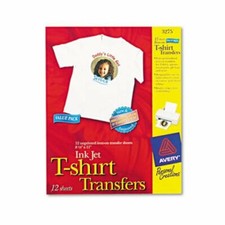 Avery Personal Creations Inkjet T-Shirt Transfer, White, 12 Transfers 3275  NEW picture
