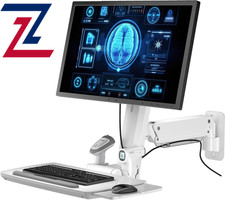 MED02 Medical Wall Mount Workstation with Folding Keyboard Sliding Mouse Pad picture