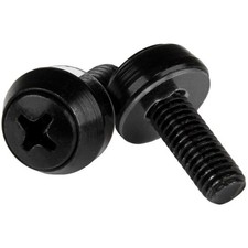 StarTech M6 x 12mm, Screws, 100 Pack, Black, M6 Mounting Screws for Server Rack picture