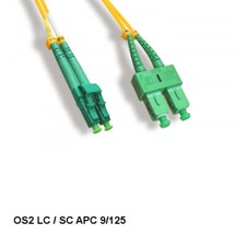 LOT 10pcs 2M LC/SC APC OS2 9 /125 Duplex Single-Mode Fiber Optic Cable OFNR picture