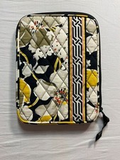 Vera Bradley Quilted Cotton Tablet Sleeve Kindle Case Citron Floral Black Yellow picture