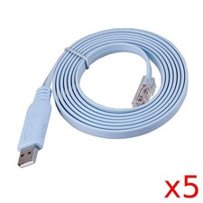 Lot of 5 New 6ft Cisco Compatible Console Cable USB to RJ45 CAB-CONSOLE-USB-RJ45 picture