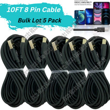 10FT USB Nylon Charger For iPhone iPad Braided Charging Cable Power Adapter Cord picture