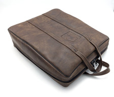 Vintage 1977 Apple II Computer Brown Carry Bag, Inverted Apple No-Bite Logo, USA picture