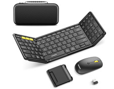 Samsers KM01 Foldable Bluetooth 5.0 Keyboard Mouse Multi-Device Case Open Box picture