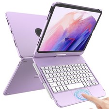 TQQ Touch for iPad (A16) 11th/10th Generation Case with Keyboard Light Purple picture