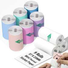 9 Rolls Mini Thermal Sticker Paper for Mini Inkless Printer, BPA/BPS Free picture