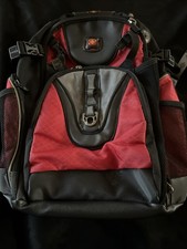 SwissGear By Wenger Maxxum Laptop Backpack Red Black Heavy Duty Travel Excellent picture