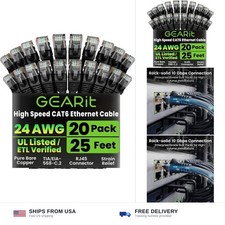 GEARit Cat 6 Ethernet Cable Pack - 20-Pack 25 ft Cat6 Ethernet Patch Cables |... picture