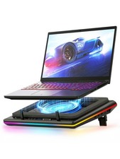 V12 Laptop Cooling Pad 15.6-19in Gaming Cooler 5.5in Turbo Fan RGB USB Hub picture