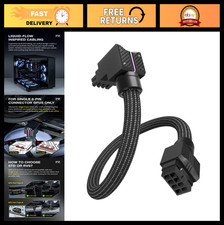 ARGB 8-Pin GPU Extension Cable - Right Angle, 16AWG Tinned Copper, 5V Sync, PCIe picture