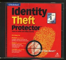 Broderbund Identity Theft Protector software PC CD-ROM Win 98/2000/XP picture
