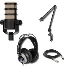 Rode PodMic Dynamic Podcast Microphone with Rode PSA1 Boom Arm, Podcast Headphon picture
