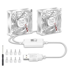 aceyoon USB Cooling Fan 80mm 2 Pack 3 Speed Quiet Slim Router PS4 from Japan picture