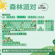 Green Forest Party Keycap 138/158 Keys PBT Cherry H for Mechanical KEYBOARD Gift picture