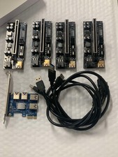 COMBO 4 Port PCIe USB 3.0 Adapter Rabbet Board PCI-E 1x + 4 16x GPU Riser Mining picture