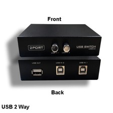 Kentek USB 2.0 1A to 2B 2 Port Manual Data Switch Box Printer Scanner Hard Drive picture