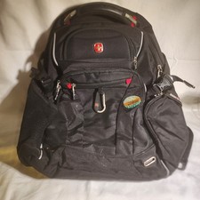 SWISSGEAR 6752 ScanSmart Airflow Laptop Tablet iPad Backpack Black Red W/ Patch picture