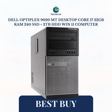 Dell OptiPlex 9020 MT Desktop Core i7 32GB Ram 240 SSD + 2TB HDD Win 11 Computer picture