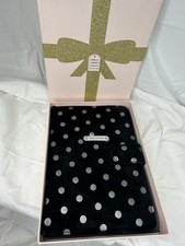 Vintage Juicy Couture Tablet Folio Case Black Silver Polka Dot Velour w/ Box picture