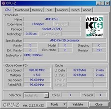 AMD K6-2 500 MHz (AMD-K6-2/500AFX) Socket7 Used Normal Item (2) picture