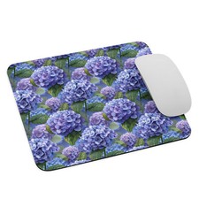 Blue and Purple Hydrandea Floral Mouse Pad Garden Flowers NEW picture