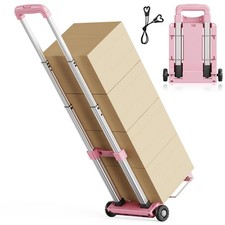 YADUFA Mini Small Folding Hand Truck Dolly with 2 Tank Wheels, Expandable Bas... picture