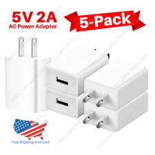 5Pack 5V 2A USB Port Jack Wall Charger 5 Volt v 2 Amp AC to DC Power Adapter Lot picture