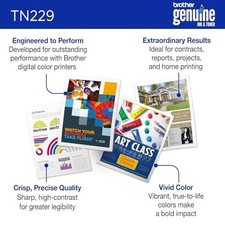 YELLOW - BROTHER GENUINE TN229Y YELLOW STANDARD YIELD PRINTER TONER CARTRIDGE picture
