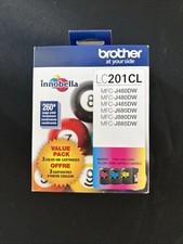 Brother LC201CL Genuine OEM CMY 3-Pack SEALED UNOPENED 05/26 Exp picture