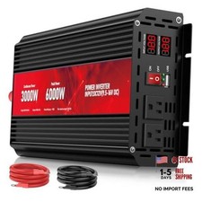 Red 12V DC to 110V/120V AC Power Inverter 6000W Peak Car Inverter for RV 3000W picture