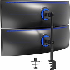 Dual Vertically Stacked Ultra-Wide Monitor Desk Mount for up to 49 inch Black picture