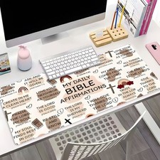 Christian Bible Verse Mouse Pad & Desk Mat with Non-Slip Rubber Base - Thick S picture