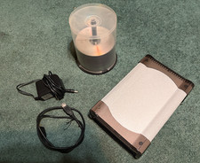 Samsung SH-S202 External DVD/CD Burner StarTech Enclosure USB + 25 DVD-R & Cases picture