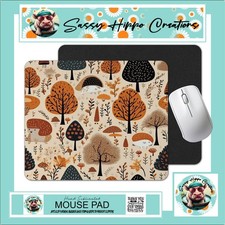 Mouse Pad Autumn Woodland Hedgehog Forest Anti Slip Back Easy Clean Sublimated picture