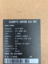 GIGABYTE Gaming A16 Pro Laptop 16