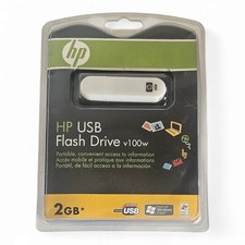 HP USB Flash Drive v100w 2GB - New Original Packaging USB Stick White Vintage Retro picture
