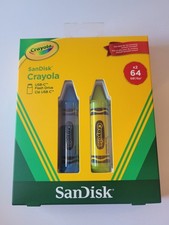New Sandisk Crayola 64GB  USB-C Flash Drive, 2PK Cerulean Blue & Electric Lime picture