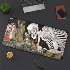 Japanese Skull Desk Pad, Mouse Pad XXL, Desk Mat, Cute Desk Decoration picture