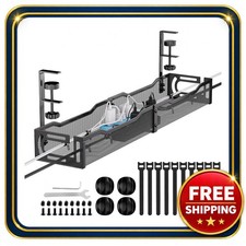 Cable Management Under Desk Tray 25'' Metal Mesh Clamp Organizer picture
