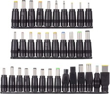 Universal DC Barrel Connectors 34pcs Kit for Loptop Charger Power black picture