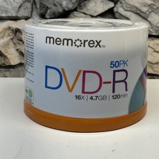 Memorex 50 Pack 16X  4.7GB DVD-R Factory Sealed picture