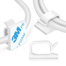 120PCS White Self-Adhesive Cable Clips Efficient Wire Management picture