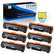 6PK CF248A 48A Toner Cartridge Compatible with HP Laserjet Pro M15a M15w M16a BK picture