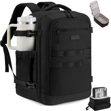 LOVEVOOK 40L Travel Backpack for Women Men, Carry on 40L-4PCS, Black picture