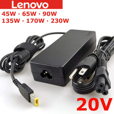 OEM Lenovo 20V Power Supply AC Adapter Charger 45/65/90/135/170/230W SQUARE TIP picture