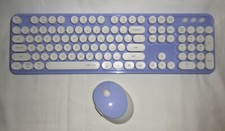 :: Ubotie WIRELESS KEYBOARD & MOUSE Set 104-keys full size Sweet Purple & White picture